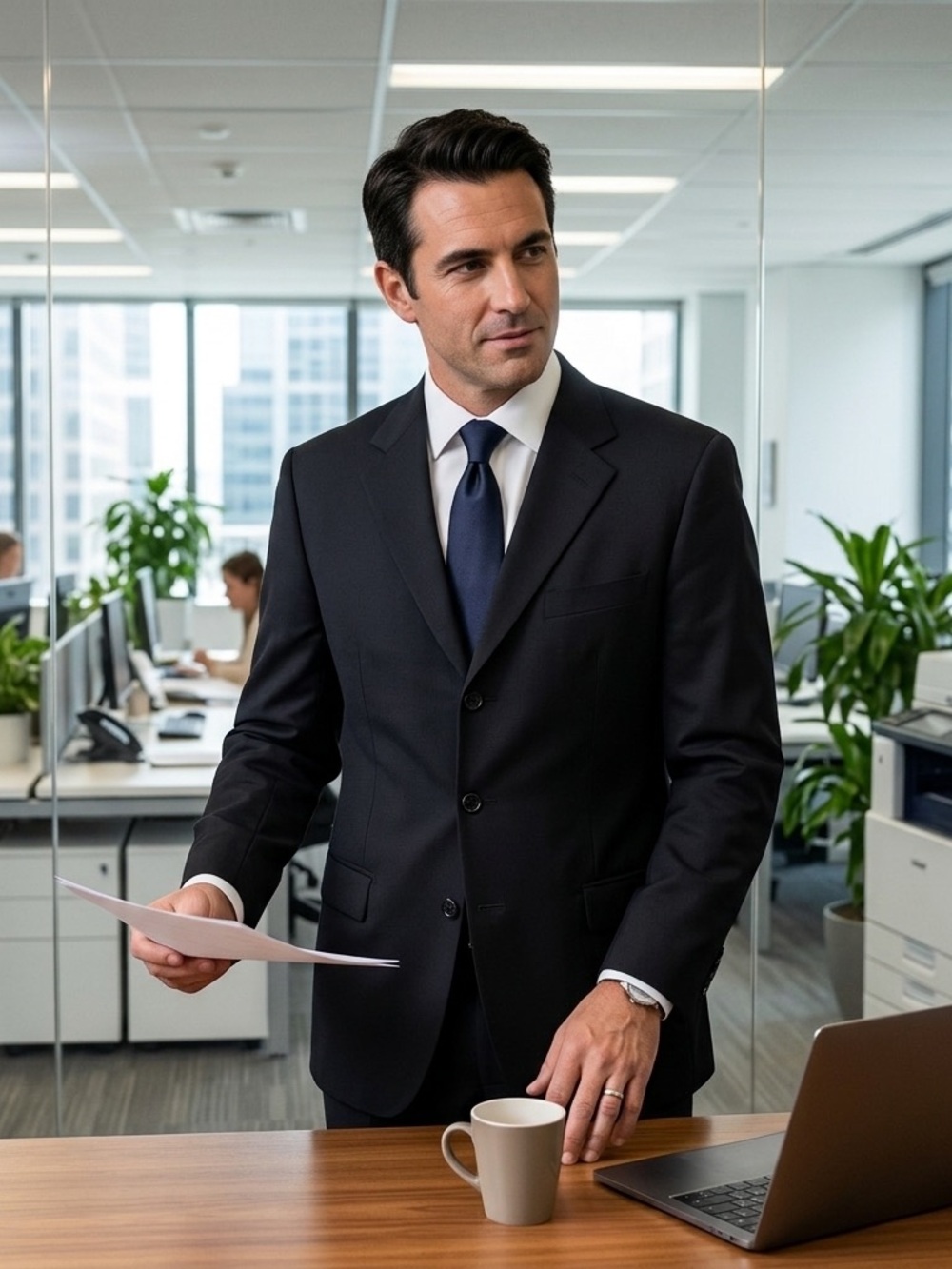 VTG Valentino Emperor Wool Blend Black  jacket Blazer made in France size 54